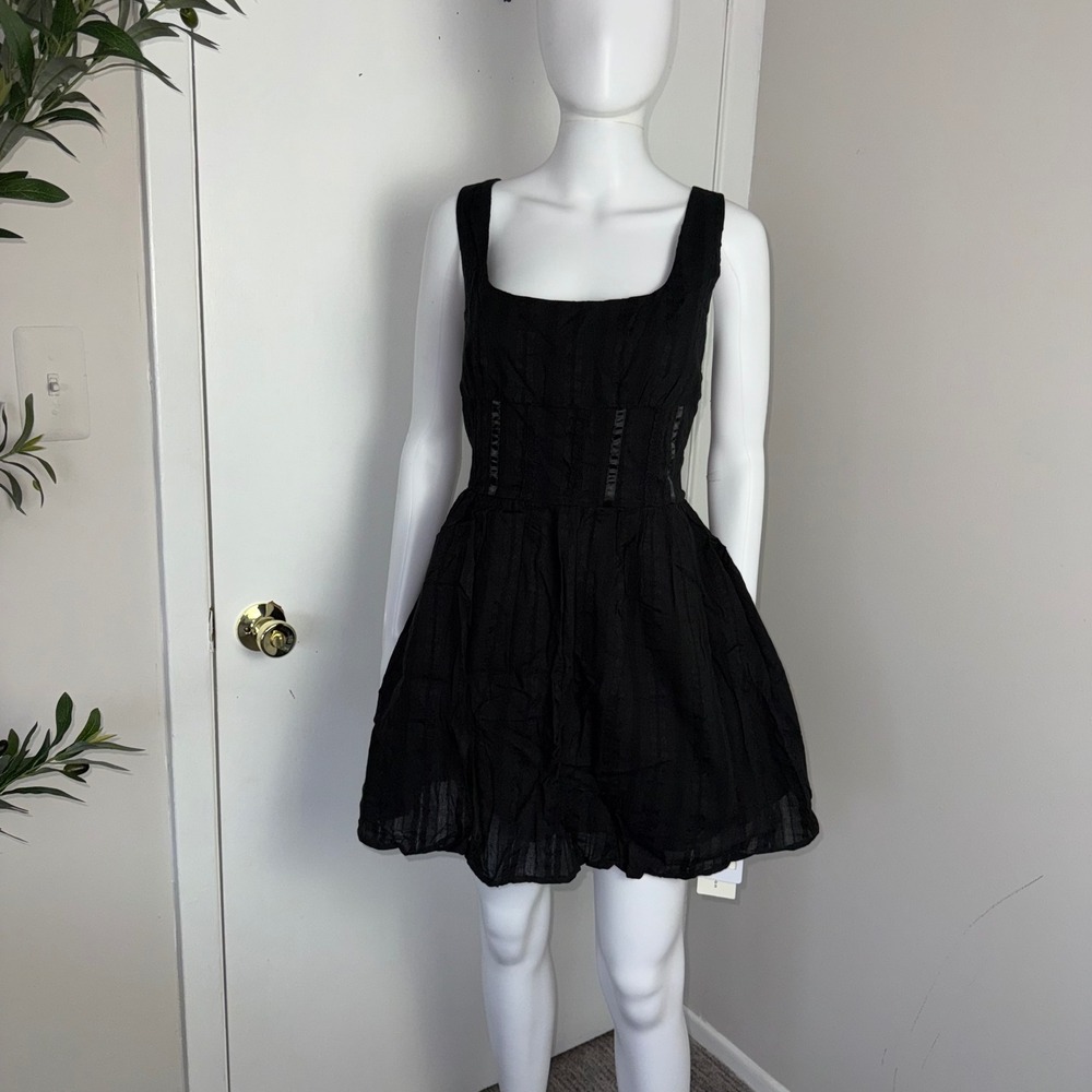Commense Sleeveless Mini‎ Dress Corset Style Square Neck Party Cocktail Black L - Picture 4 of 15